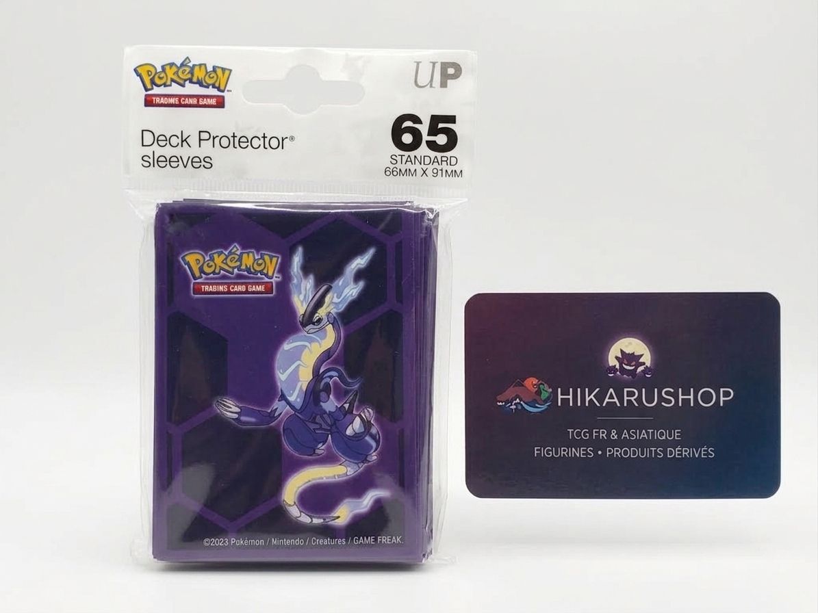 Protège cartes Miraidon ultra pro Paquet de 65 protège-cartes sleeves Ultra Pro Pokémon Miraidon Deck Protector standard - Hikarushop