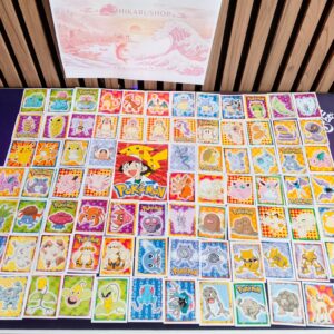 Set stickers pokemon merlin 1999 vf 1ere partie avec puzzle sacha pikachu rouge