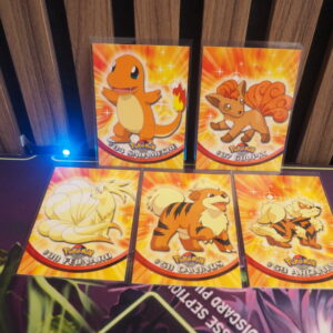 Pack cartes pokemon topps 1999 serie 1 vf logo bleu feu salameche arcanin feunard