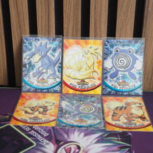 Pack cartes pokemon topps 1999 serie 1 vf logo bleu duel eau vs feu arcanin feunard akwakwak