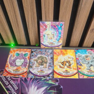 Pack cartes pokemon topps 1999 serie 1 vf logo bleu arene jadielle regis giovanni nidoking grolem